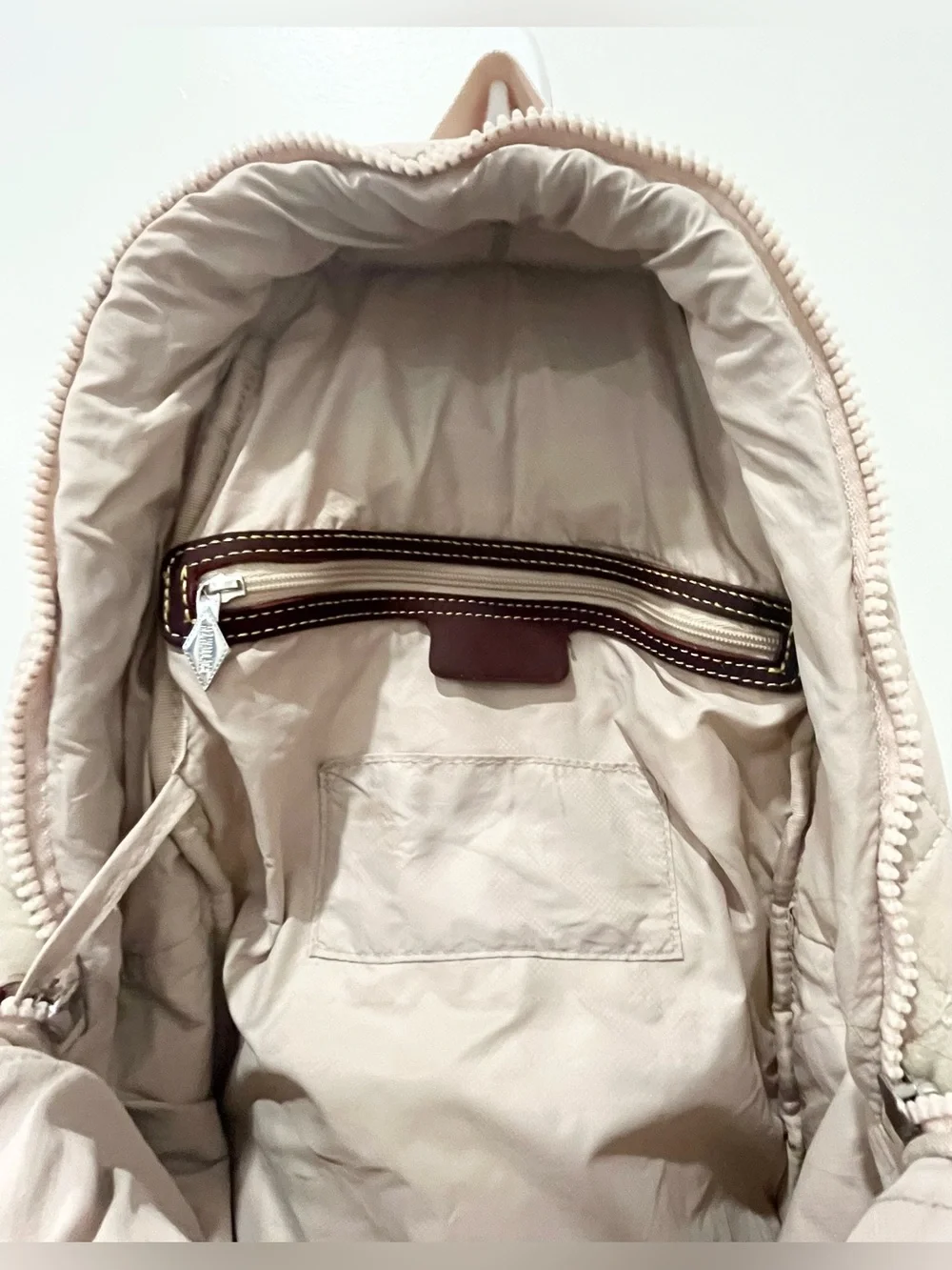 MZ Wallace New York Quilted Metro Laptop School Travel Backpack Buff Pink